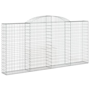 Gabionen mit Hochbogen 10 Stk 300x30x140/160cm Verzinktes Eisen