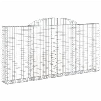 Gabionen mit Hochbogen 12 Stk 300x30x140/160cm Verzinktes Eisen