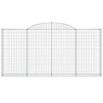 Gabionen mit Hochbogen 12 Stk 300x30x140/160cm Verzinktes Eisen