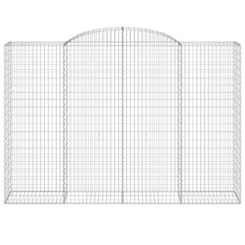 Gabionen mit Hochbogen 4 Stk. 300x50x200/220cm Verzinktes Eisen