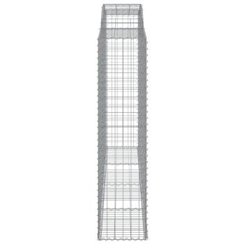 Gabionen mit Hochbogen 4 Stk. 300x50x200/220cm Verzinktes Eisen
