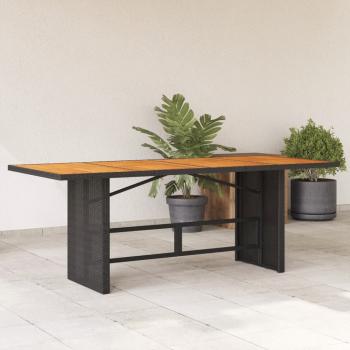 ARDEBO.de - Gartentisch mit Akazienholz-Platte 190x80x74 cm Poly Rattan