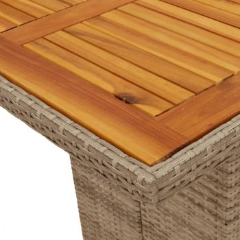 ARDEBO.de - 9-tlg. Garten-Essgruppe mit Kissen Beige Poly Rattan