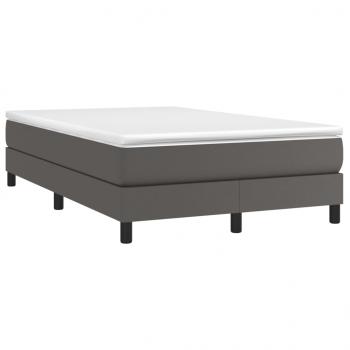 ARDEBO.de - Boxspringbett mit Matratze Grau 120x190 cm Kunstleder
