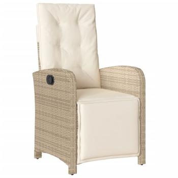 9-tlg. Garten-Essgruppe mit Kissen Beige Poly Rattan
