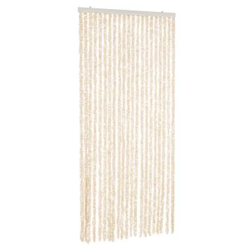 Fliegenvorhang Beige und Weiß 100x230 cm Chenille