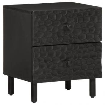 Nachttische 2 Stk. Schwarz 40x33x46 cm Massivholz Mango