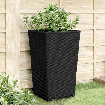 ARDEBO.de - Pflanzkübel 2 Stk. Schwarz 32,5x32,5x57 cm PP