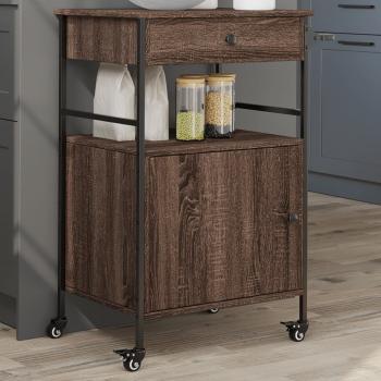 ARDEBO.de - Küchenwagen Braun Eichen-Optik 56x43x89,5 cm Holzwerkstoff