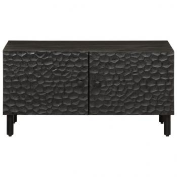 Couchtisch Schwarz 80x50x40 cm Massivholz Mango