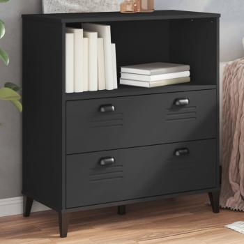 ARDEBO.de - Bücherschrank VIKEN Schwarz 80x40x90 cm Holzwerkstoff