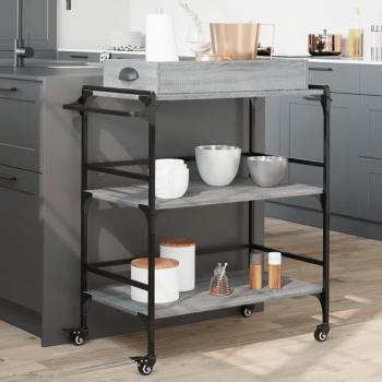 ARDEBO.de - Küchenwagen Grau Sonoma 81,5x41x92,5 cm Holzwerkstoff