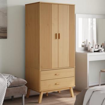 ARDEBO.de - Kleiderschrank OLDEN Braun 76,5x53x172 cm Massivholz Kiefer