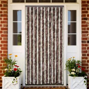ARDEBO.de - Fliegenvorhang Beige und Hellbraun 100x230 cm Chenille