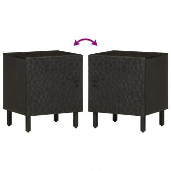 Nachttische 2 Stk. Schwarz 40x33x46 cm Massivholz Mango