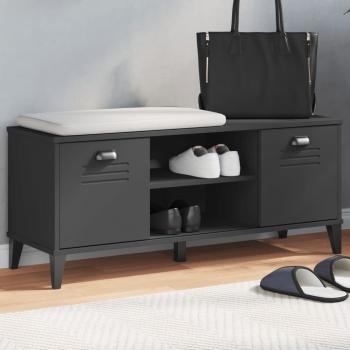 ARDEBO.de - Schuhbank VIKEN Schwarz 106x35x45 cm Holzwerkstoff