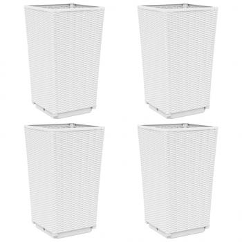 Pflanzkübel 4 Stk. Weiß 32,5x32,5x57 cm PP