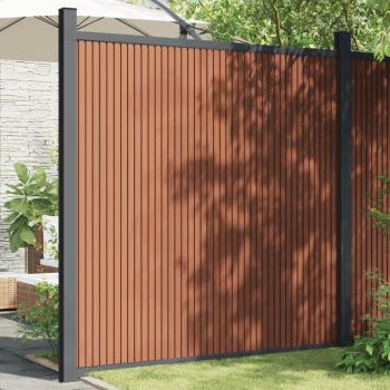 ARDEBO.de - Zaunelement mit 2 Pfosten Braun 180x186 cm WPC