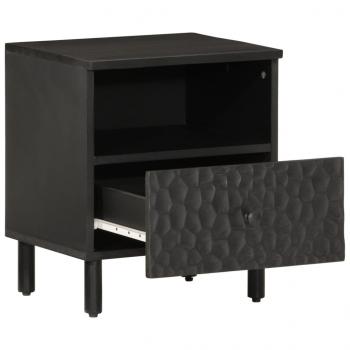 Nachttisch Schwarz 40x33x46 cm Massivholz Mango