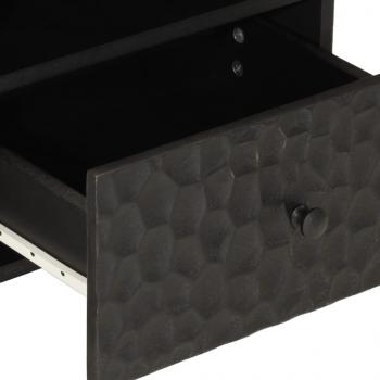 Nachttisch Schwarz 40x33x46 cm Massivholz Mango
