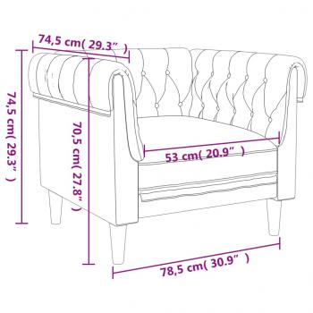 Chesterfield-Sessel Blau Stoff