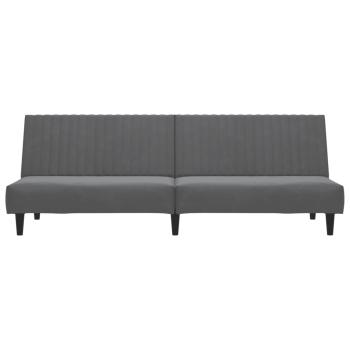 Schlafsofa 2-Sitzer Dunkelgrau Samt