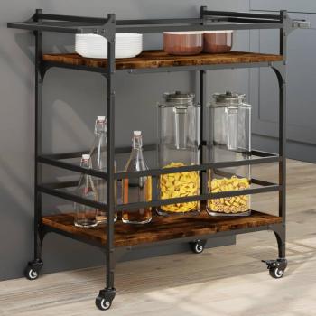 ARDEBO.de - Küchenwagen Räuchereiche 82x40x78,5 cm Holzwerkstoff