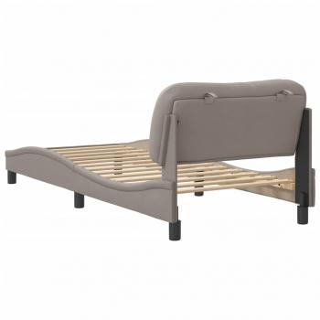 Bettgestell mit Kopfteil Taupe 80x200 cm Stoff
