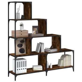 ARDEBO.de - Bücherregal 4 Etagen Räuchereiche 139x33,5x149 cm Holzwerkstoff