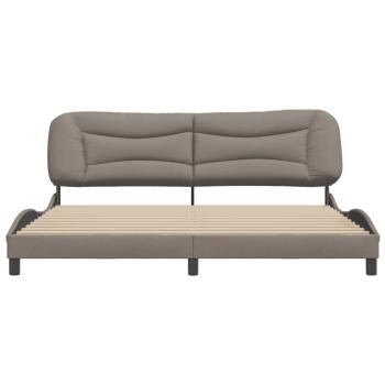 Bettgestell mit Kopfteil Taupe 200x200 cm Stoff
