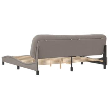 Bettgestell mit Kopfteil Taupe 200x200 cm Stoff