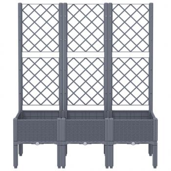 Pflanzkübel mit Rankgitter Grau 120x40x142 cm PP