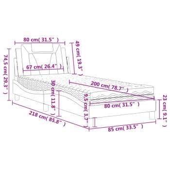 Bett mit Matratze Braun 80x200 cm Kunstleder