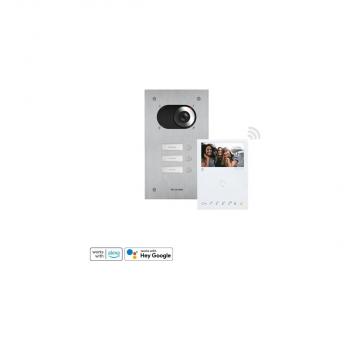 ARDEBO.de Comelit KVS2013 Dreifamilienhaus-Kit Switch 1xMonitorMini HF WiFi, 2-Draht