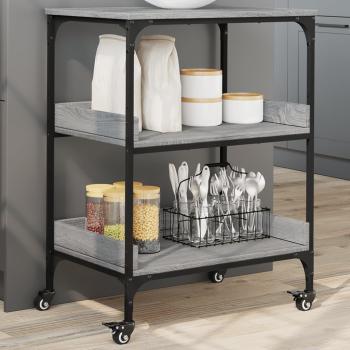 ARDEBO.de - Küchenwagen Grau Sonoma 60x41x80,5 cm Holzwerkstoff