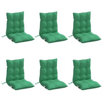 Niedriglehner-Auflagen 6 Stk. Grün Oxford-Gewebe