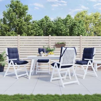 ARDEBO.de - Niedriglehner-Auflagen 4 Stk. Marineblau Oxford-Gewebe