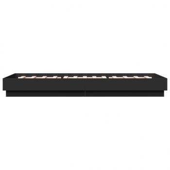 Bettgestell mit LED Schwarz 100x200 cm
