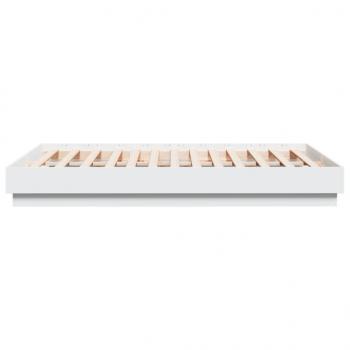 Bettgestell mit LED Weiß 135x190 cm
