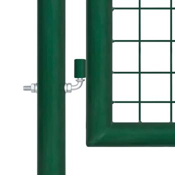 Doppelstabmatten-Doppeltor Stahl 390x100 cm Grün