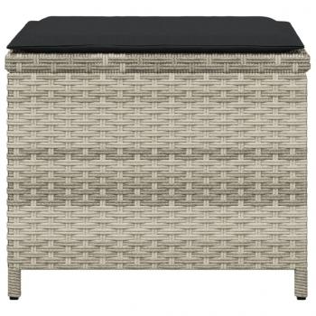 Gartenhocker mit Kissen 4 Stk. Hellgrau 41x41x36 cm Poly Rattan