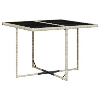 5-tlg. Garten-Essgruppe mit Kissen Hellgrau Poly Rattan