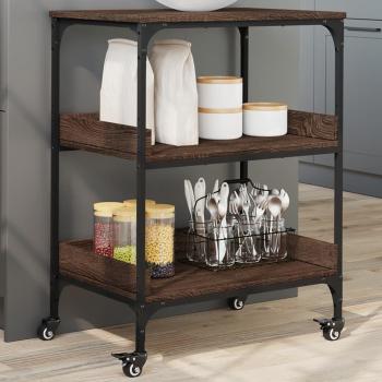 ARDEBO.de - Küchenwagen Braun Eichen-Optik 60x41x80,5 cm Holzwerkstoff