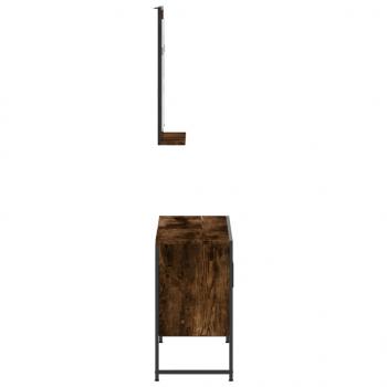 2-tlg. Badmöbel-Set Räuchereiche Holzwerkstoff
