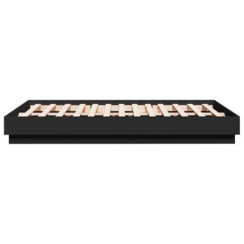 ARDEBO.de - Bettgestell mit LED Schwarz 135x190 cm
