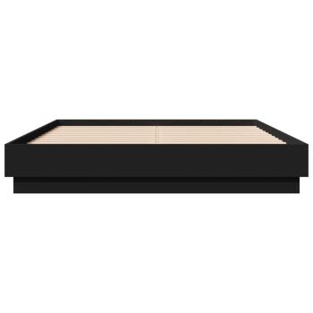 Bettgestell mit LED Schwarz 135x190 cm