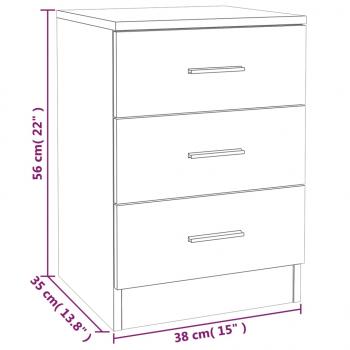Nachttisch Braun Eichen-Optik 38x35x56 cm Holzwerkstoff