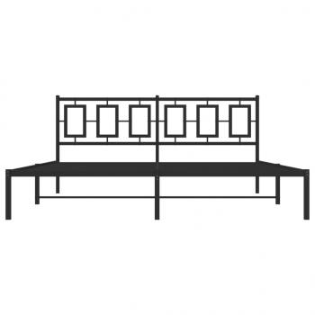 Bettgestell mit Kopfteil Metall Schwarz 183x213 cm