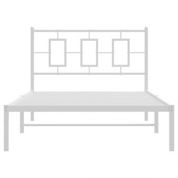 Bettgestell mit Kopfteil Metall Weiß 107x203 cm