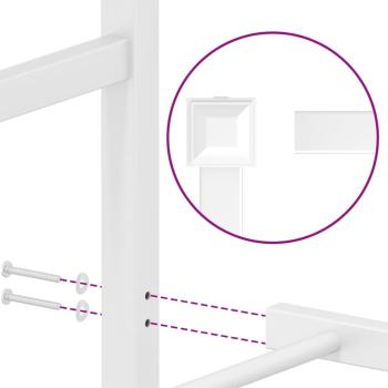 ARDEBO.de - Bettgestell mit Kopf- und Fußteil Metall Weiß 100x200 cm